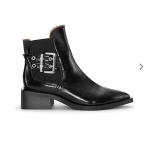 BLACK CHUNKY BUCKLE CHELSEA BOOTS size 40